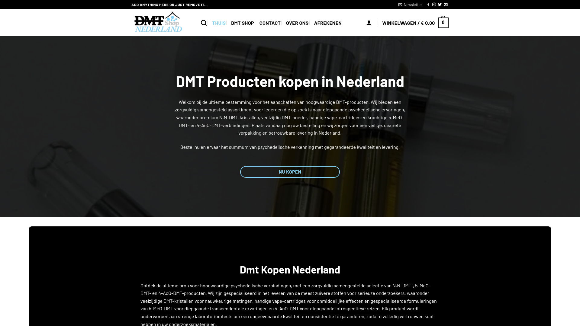 Screenshot van dmtshopnederland.com