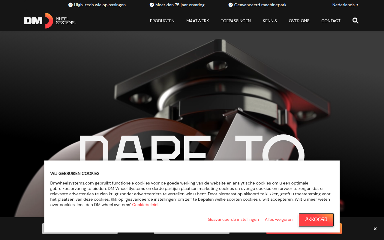 Screenshot van dmwheelsystems.com