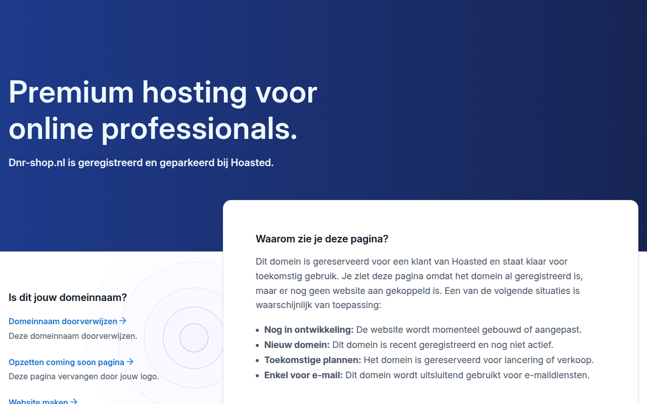 Screenshot van dnr-shop.nl