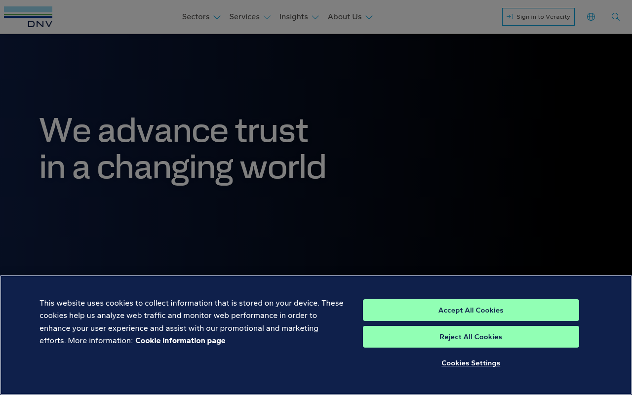 Screenshot van dnv.com