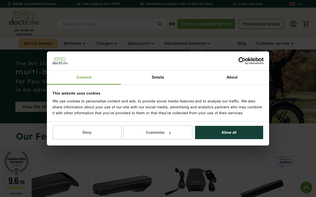 Screenshot van doctibike.com