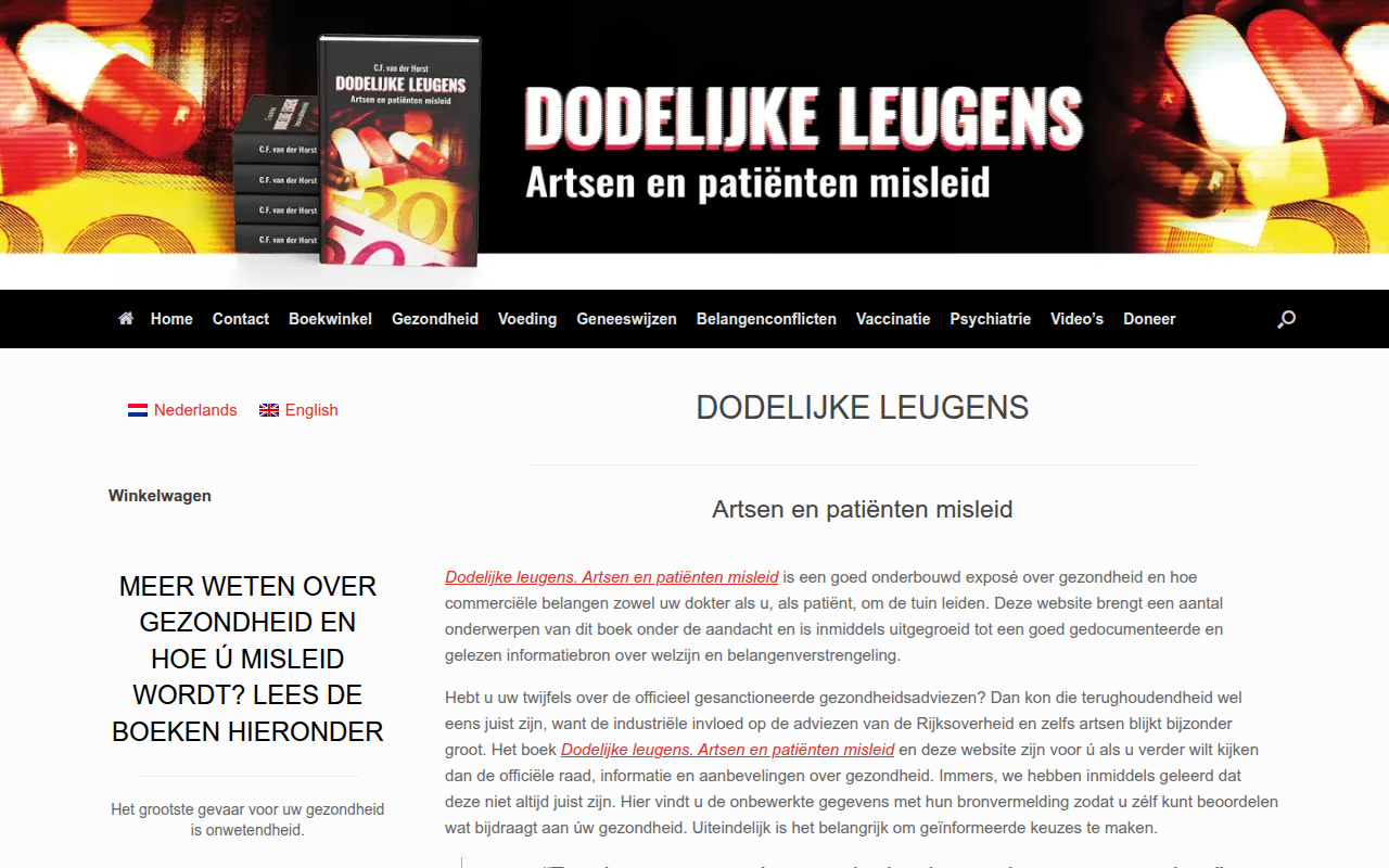 Screenshot van dodelijkeleugens.nl