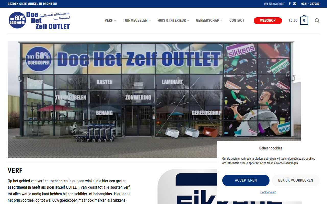 Screenshot van doehetzelfoutlet.nl