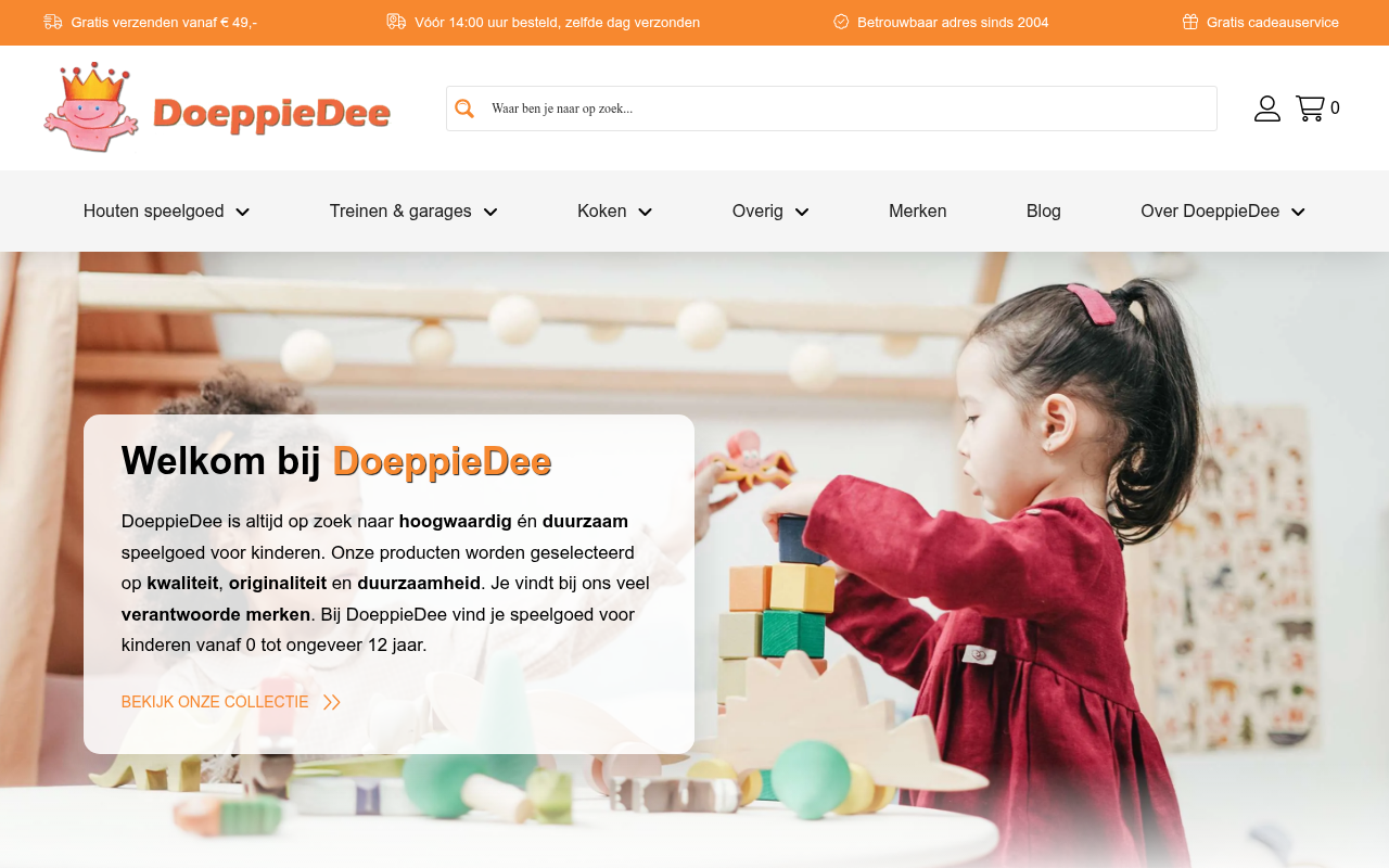 Screenshot van doeppiedee.nl