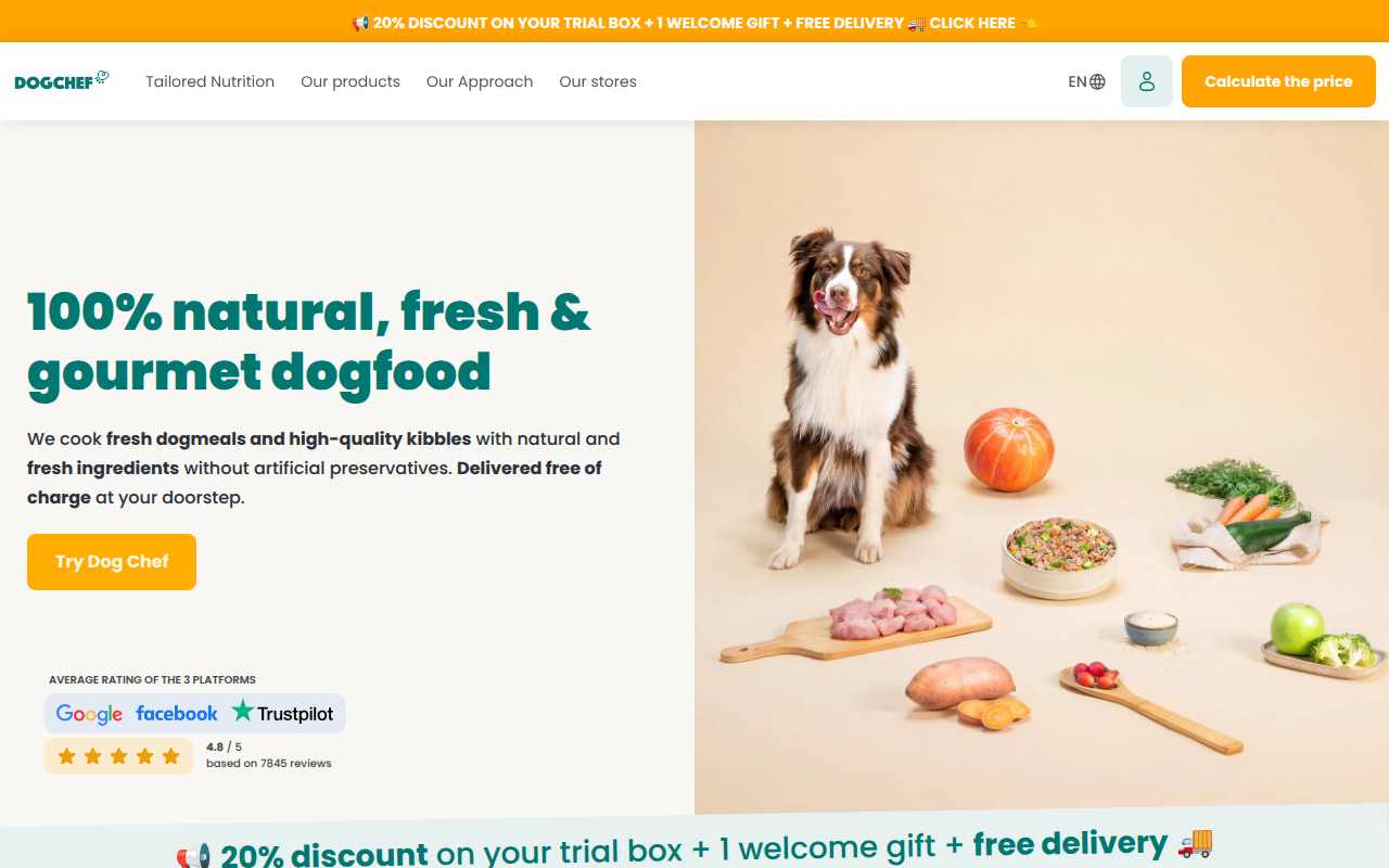 Screenshot van dogchef.com