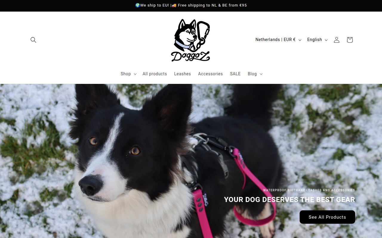 Screenshot van doggoz.shop