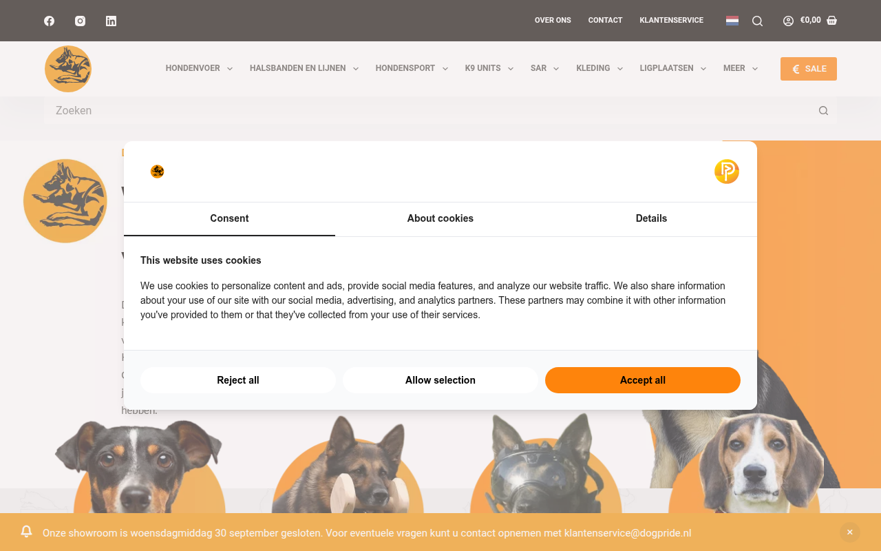 Screenshot van dogpride.nl