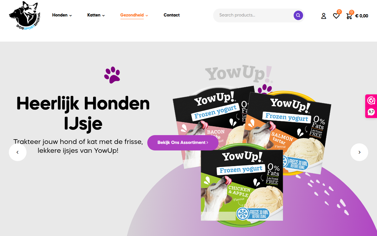 Screenshot van dogsportshop.nl