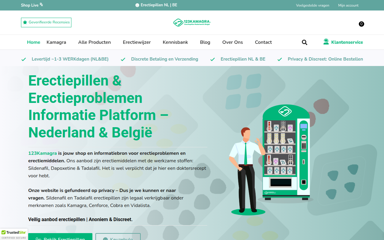 Screenshot van doktererectie.nl