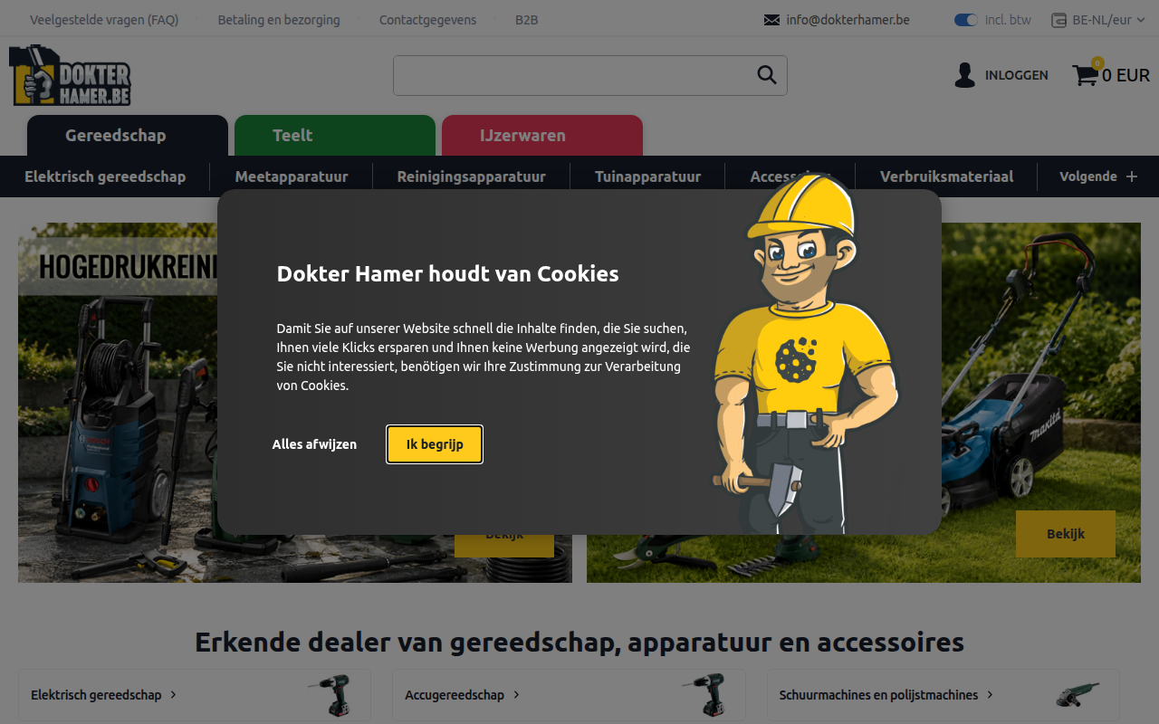 Screenshot van dokterhamer.be