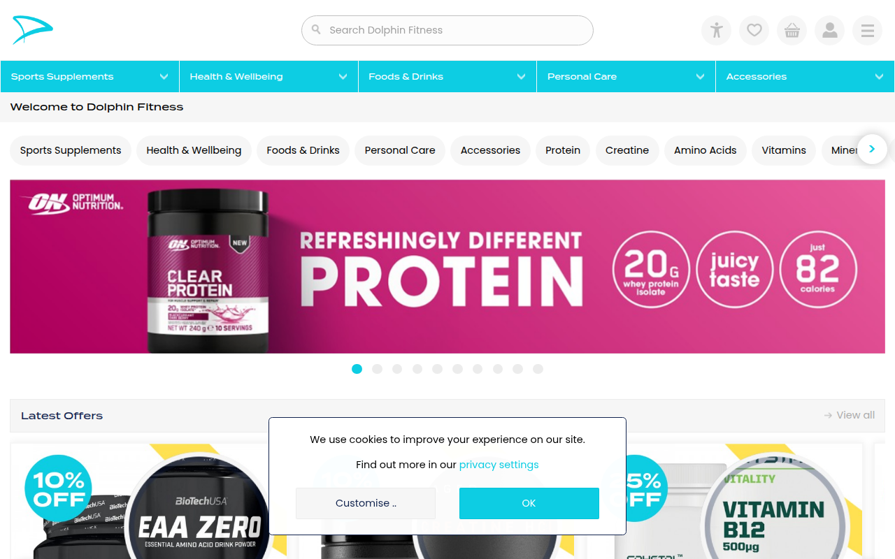 Screenshot van dolphinfitness.co.uk