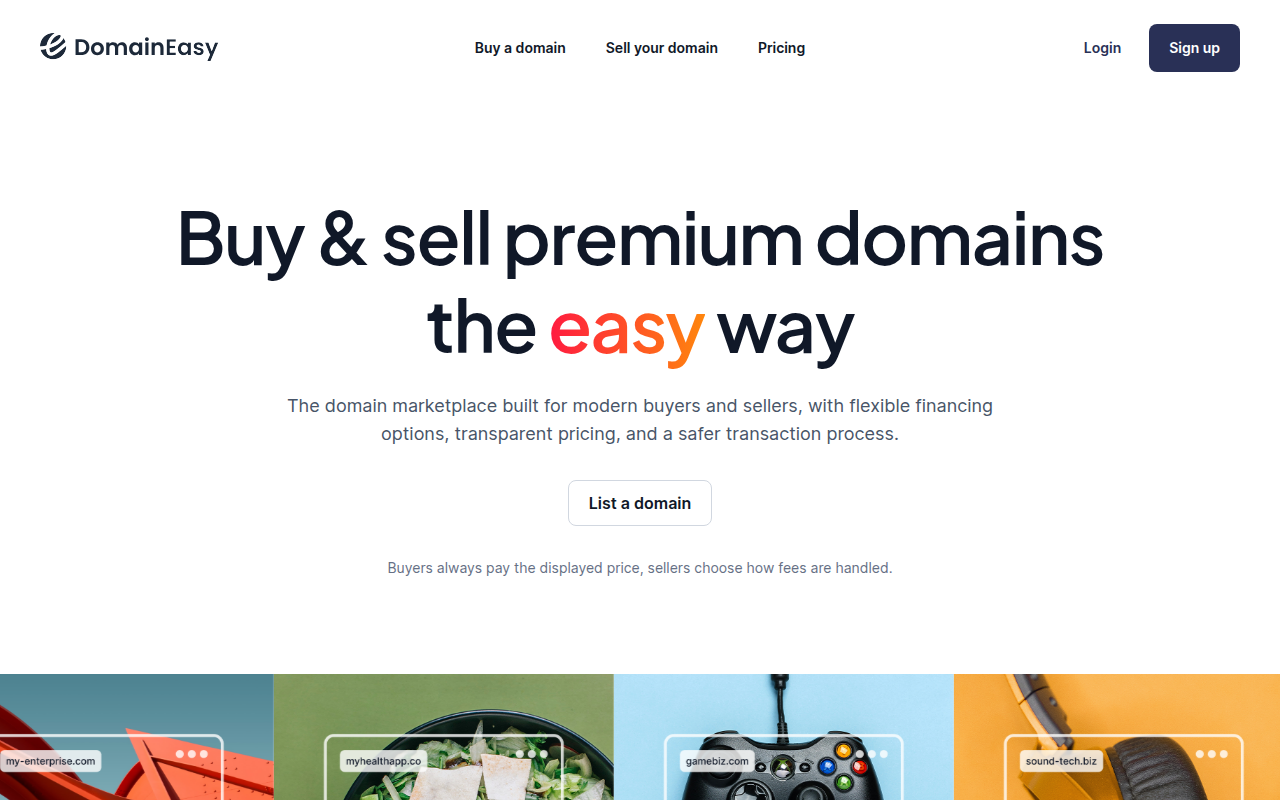 Screenshot van domaineasy.com