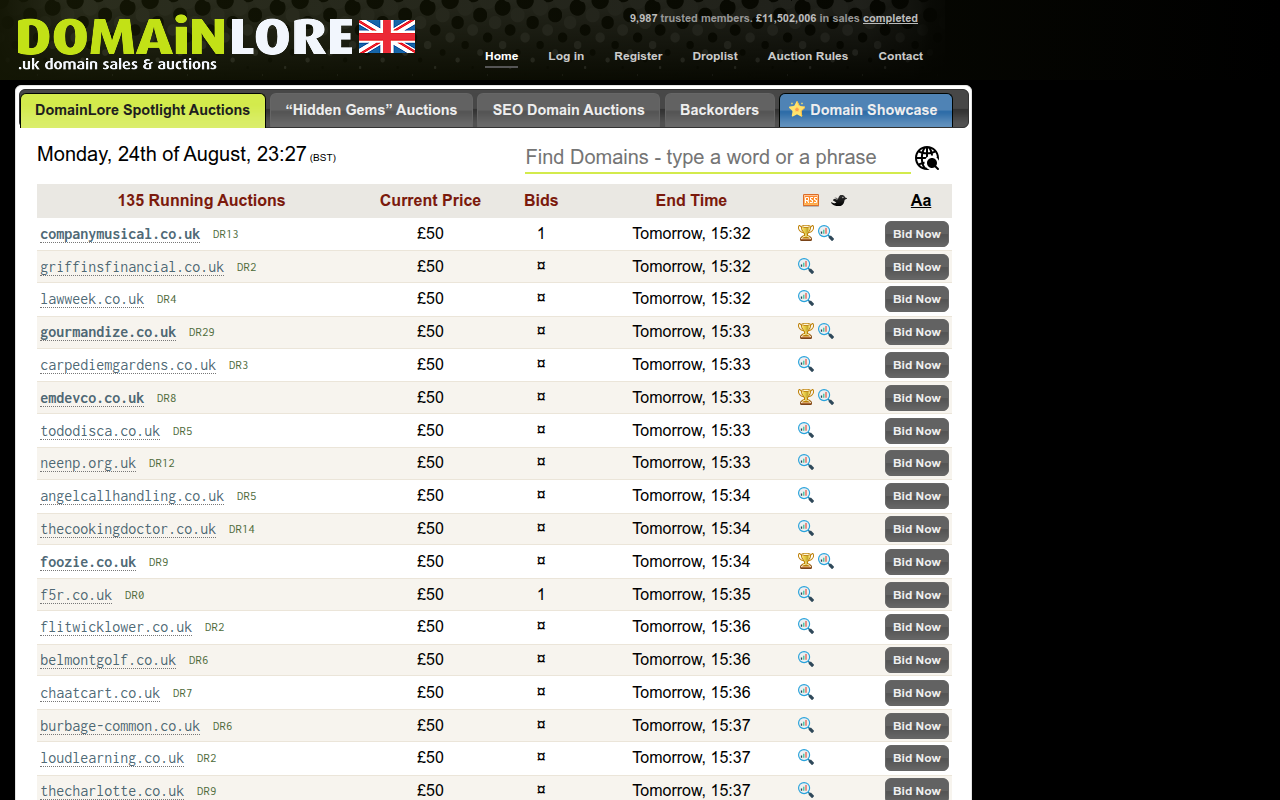 Screenshot van domainlore.uk
