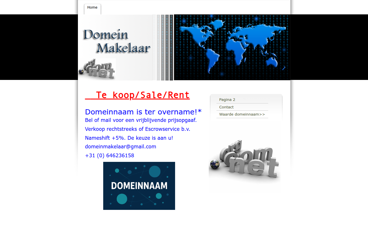 Screenshot van domeinmakelaar.org