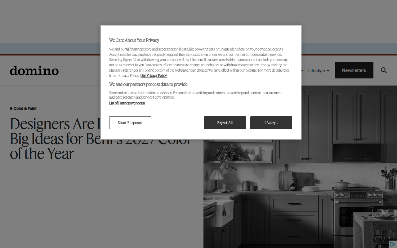 Screenshot van domino.com