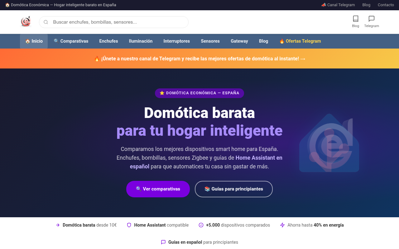 Screenshot van domoticaeconomica.com