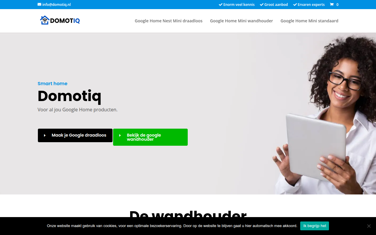 Screenshot van domotiq.nl