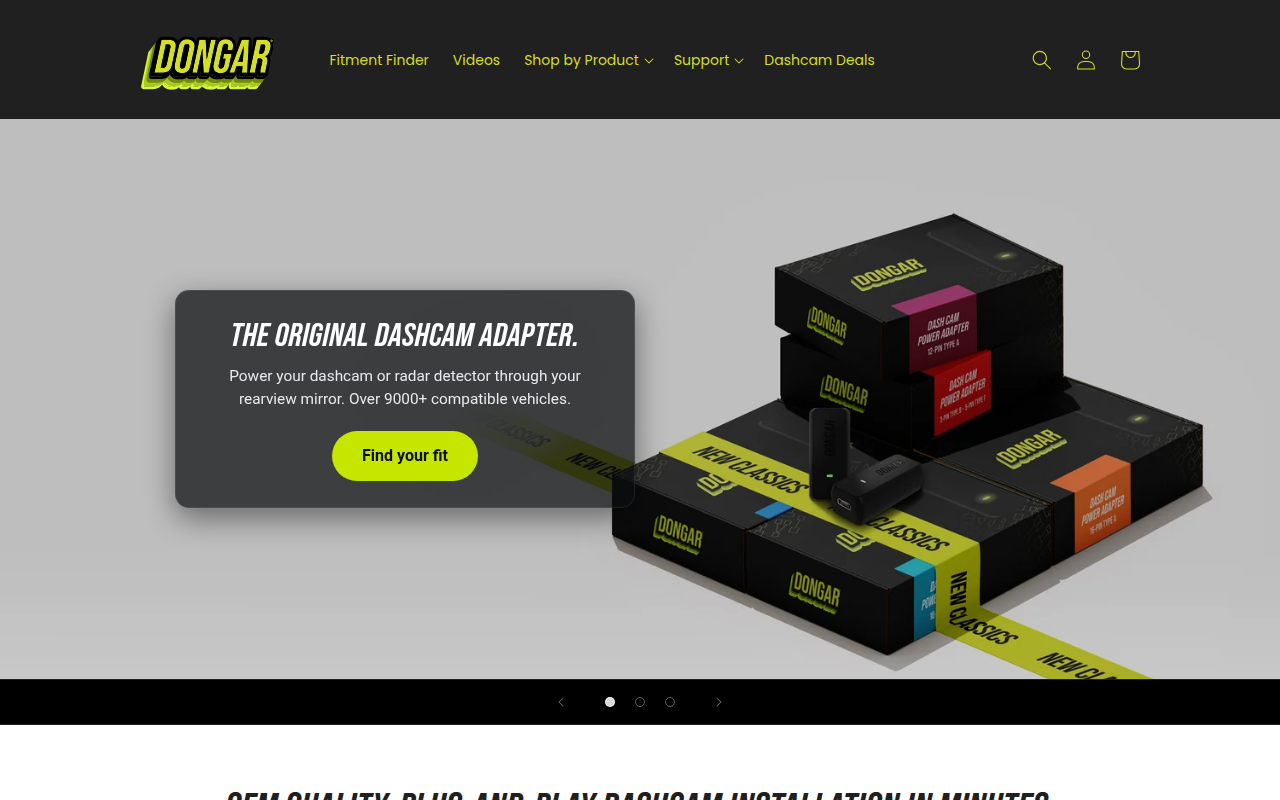 Screenshot van dongar.tech