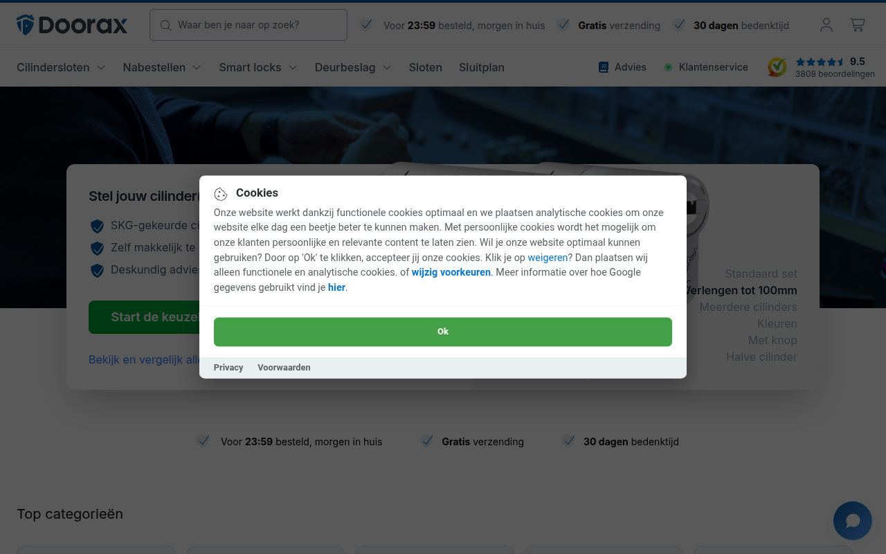 Screenshot van doorax.nl