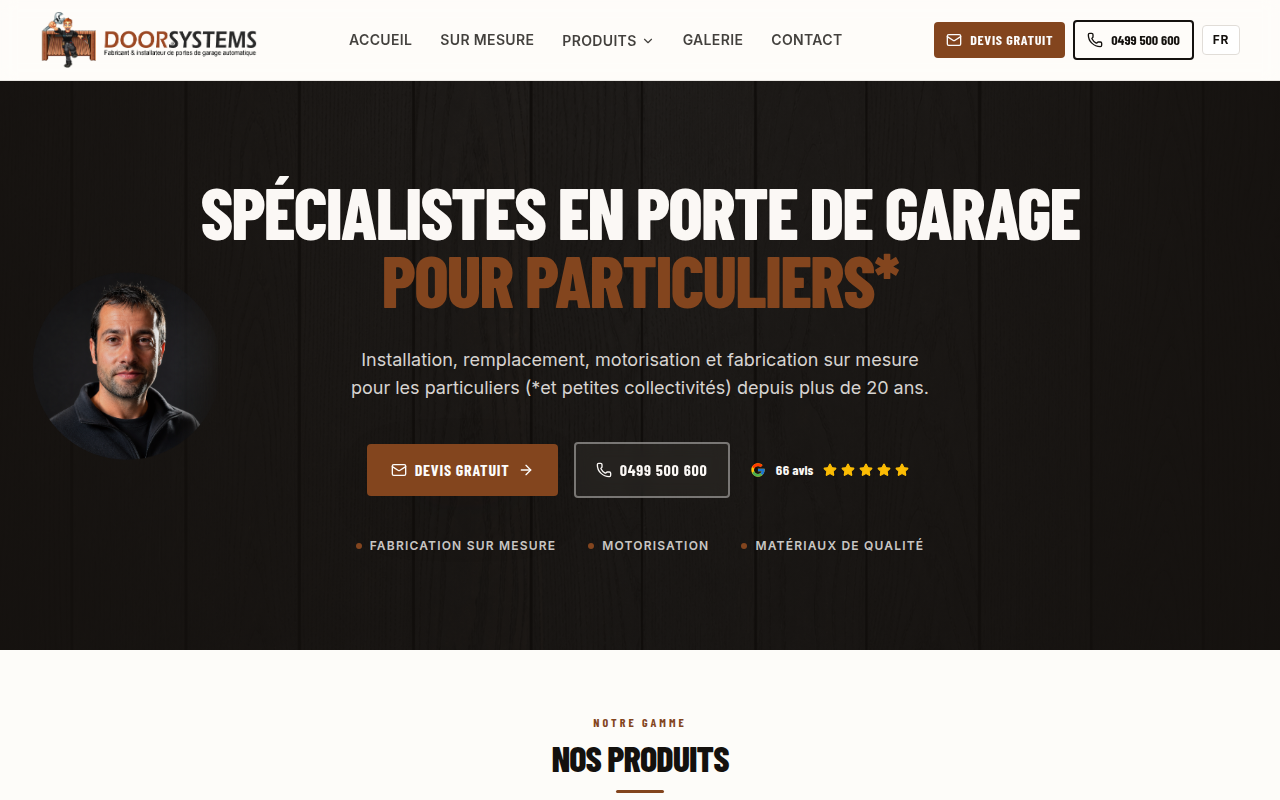 Screenshot van doorsystems.be