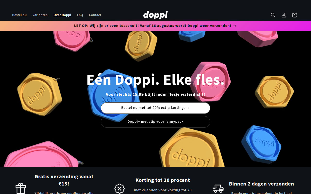 Screenshot van doppi.nl