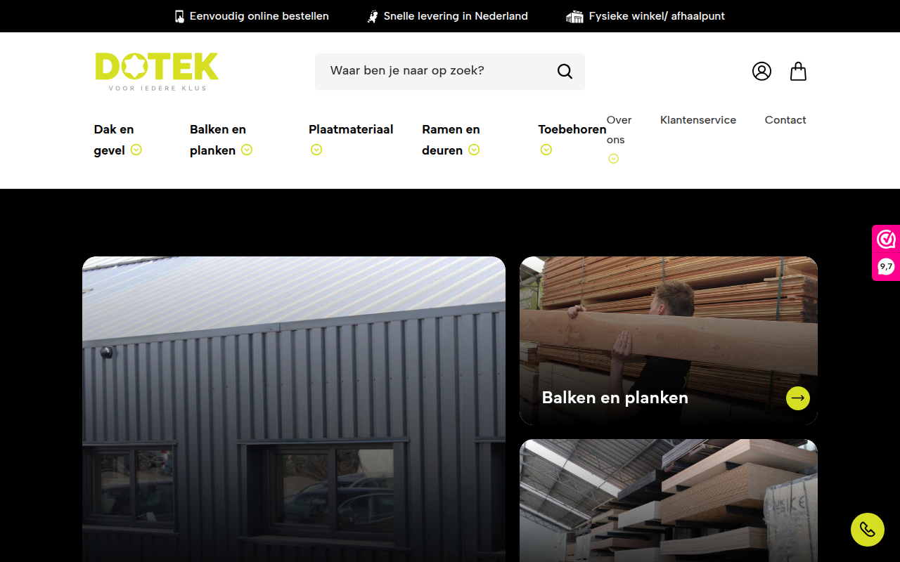 Screenshot van dotek.nl