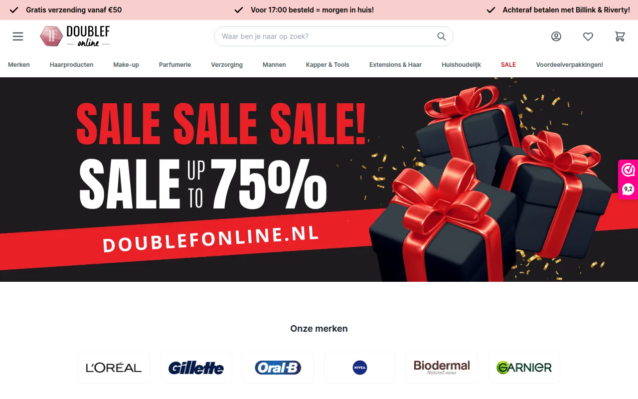 Screenshot van doublefonline.nl