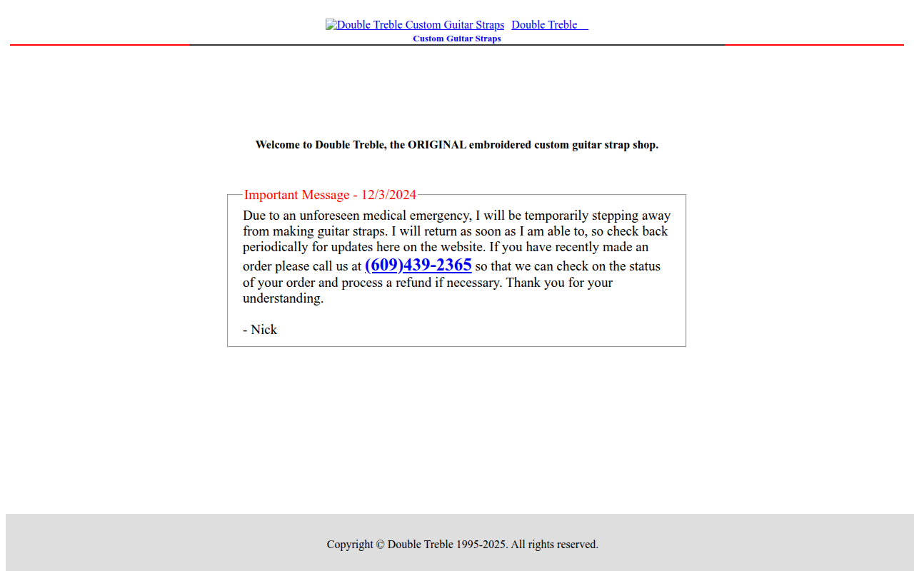 Screenshot van doubletreble.com