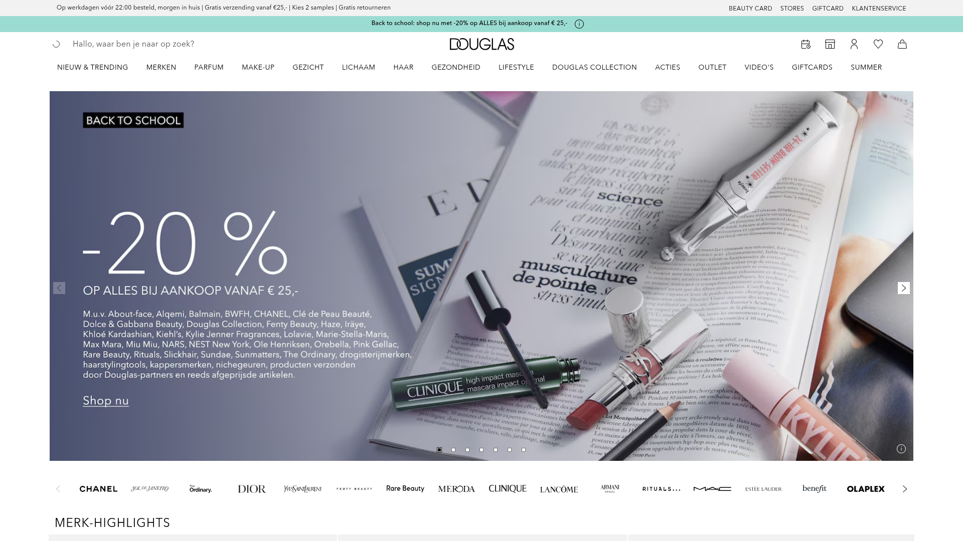 Screenshot van douglas.nl