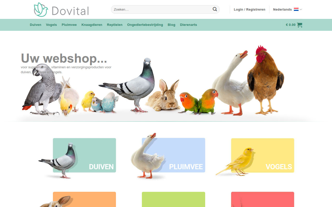 Screenshot van dovital.nl