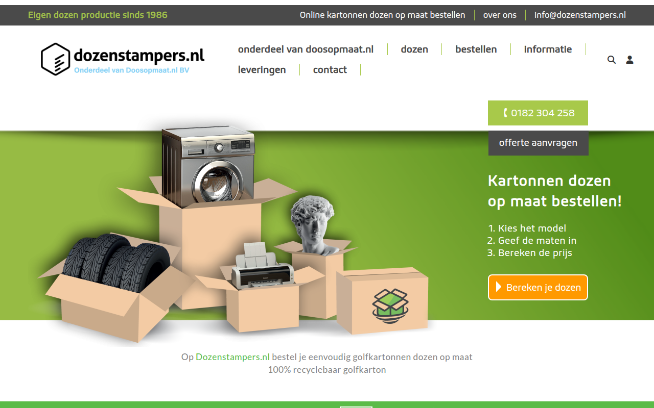 Screenshot van dozenstampers.nl