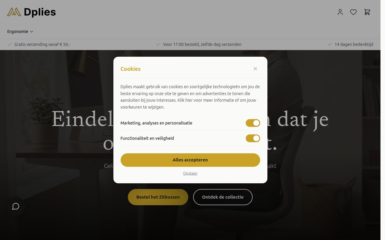 Screenshot van dplies.nl