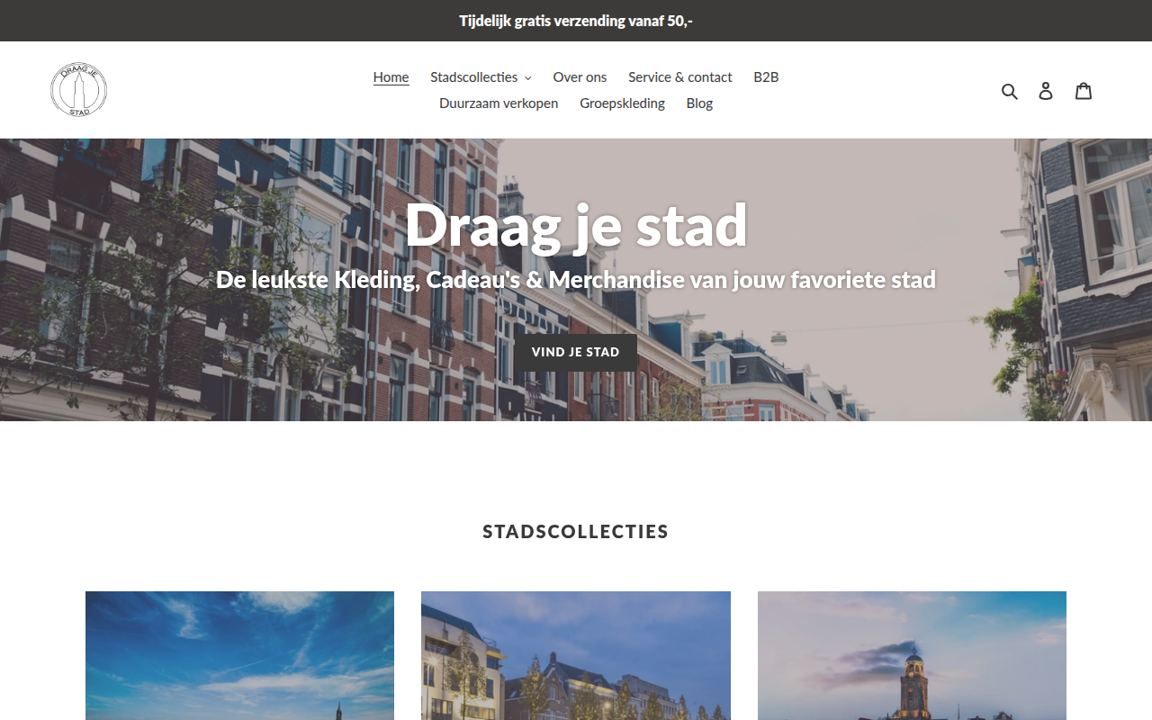 Screenshot van draagjestad.nl