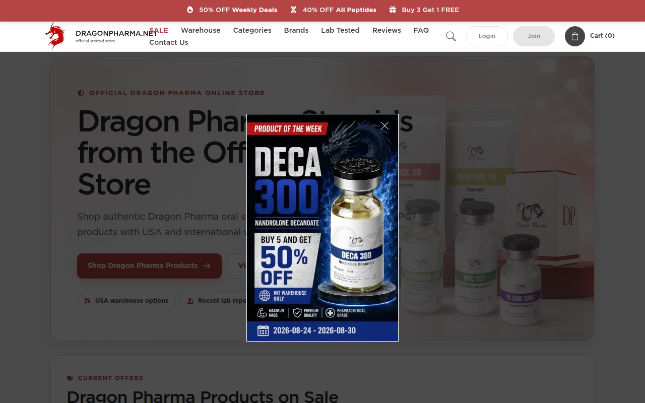 Screenshot van dragonpharma.net
