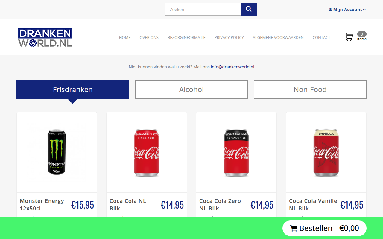 Screenshot van drankenworld.nl