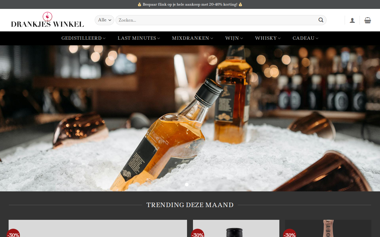 Screenshot van drankkorting.com