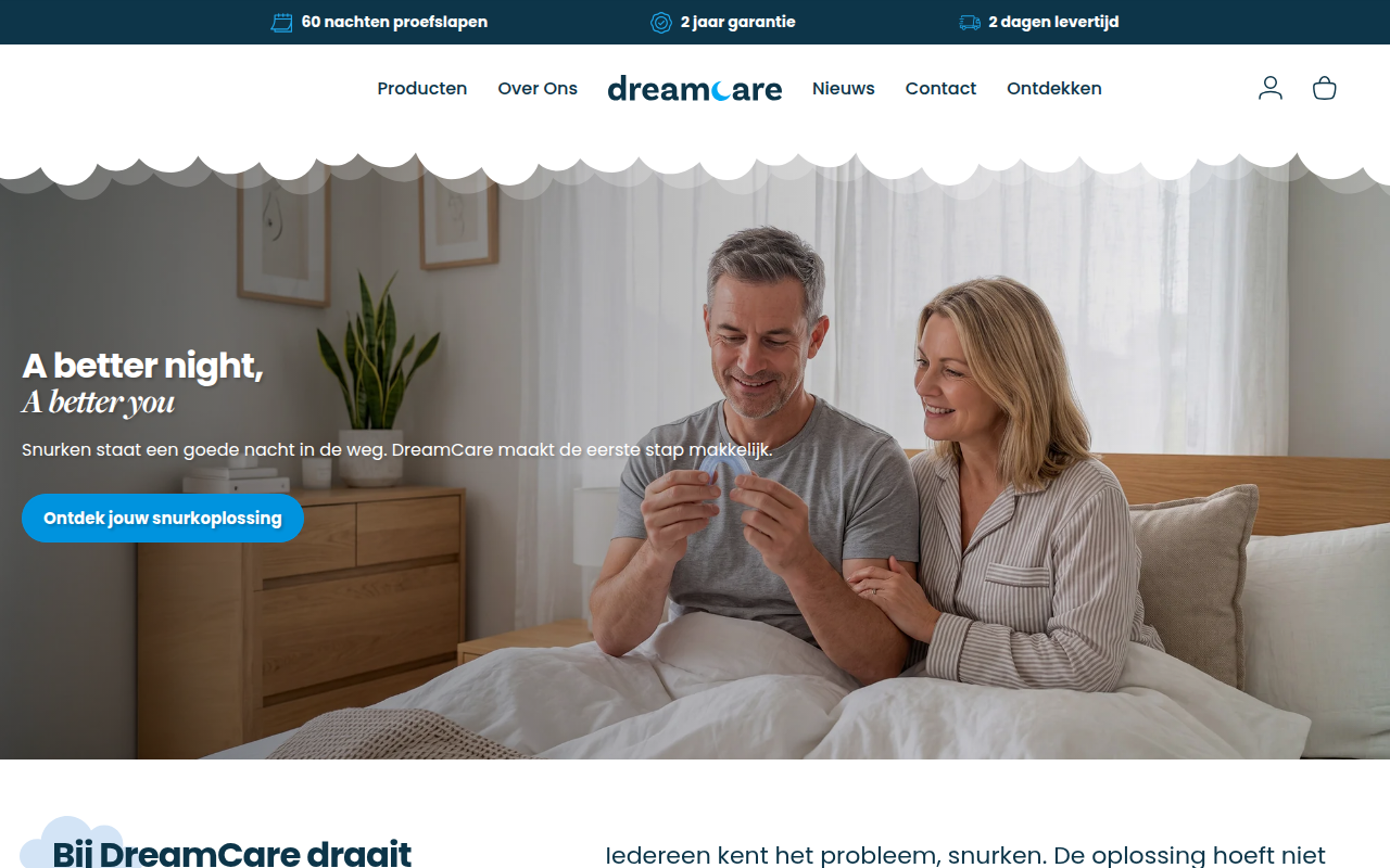 Screenshot van dreamcare.store