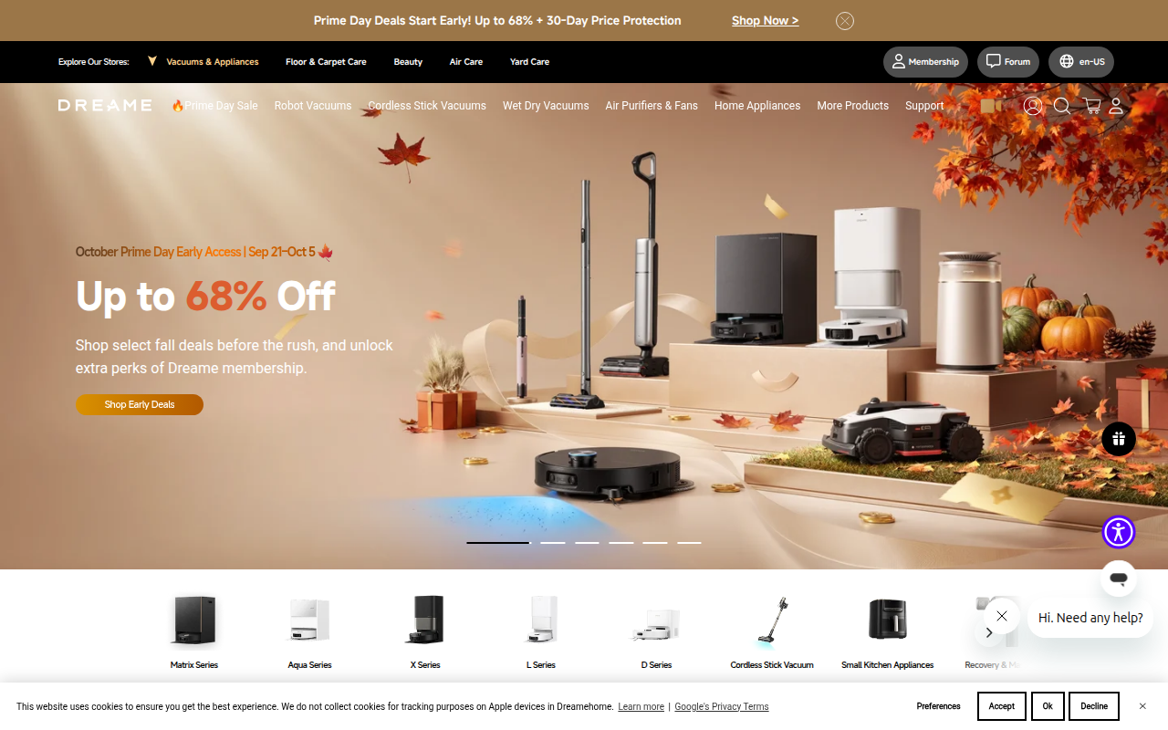 Screenshot van dreametech.com