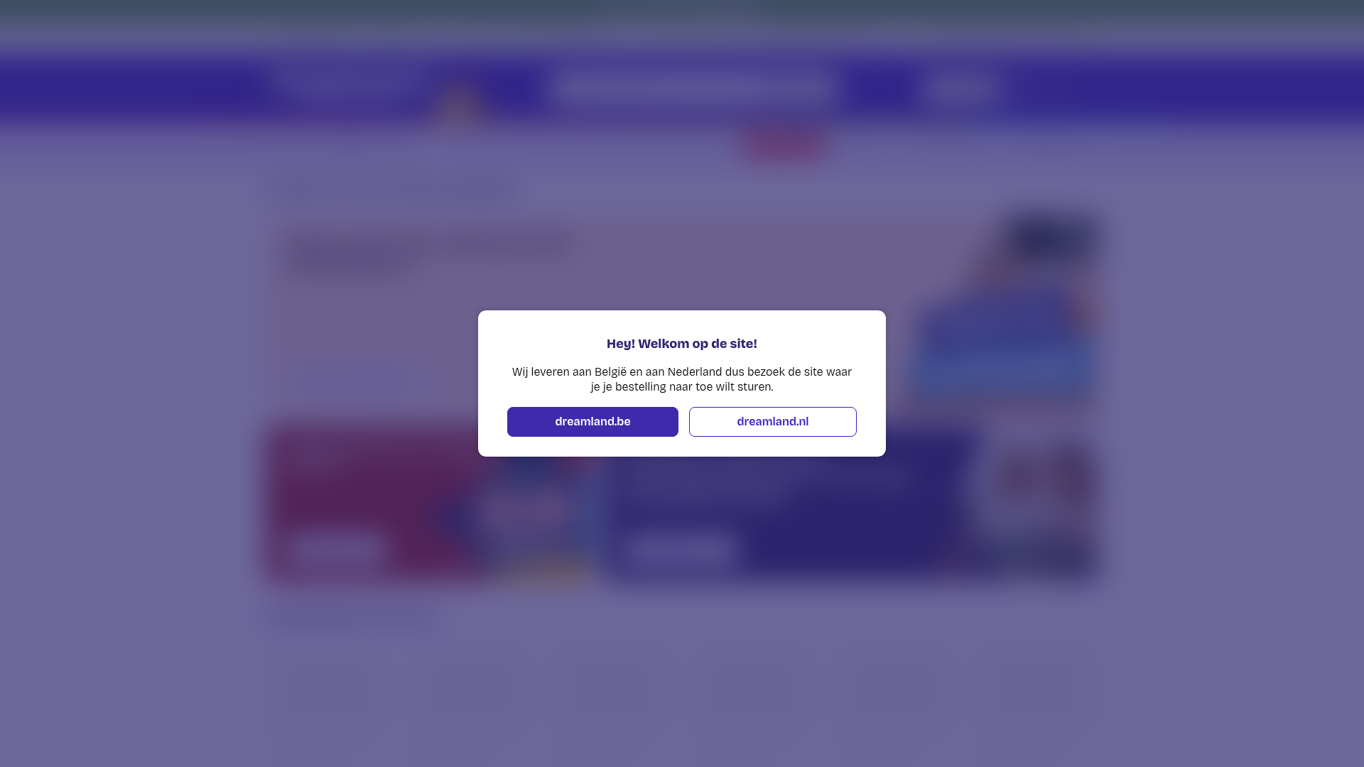 Screenshot van dreamland.nl
