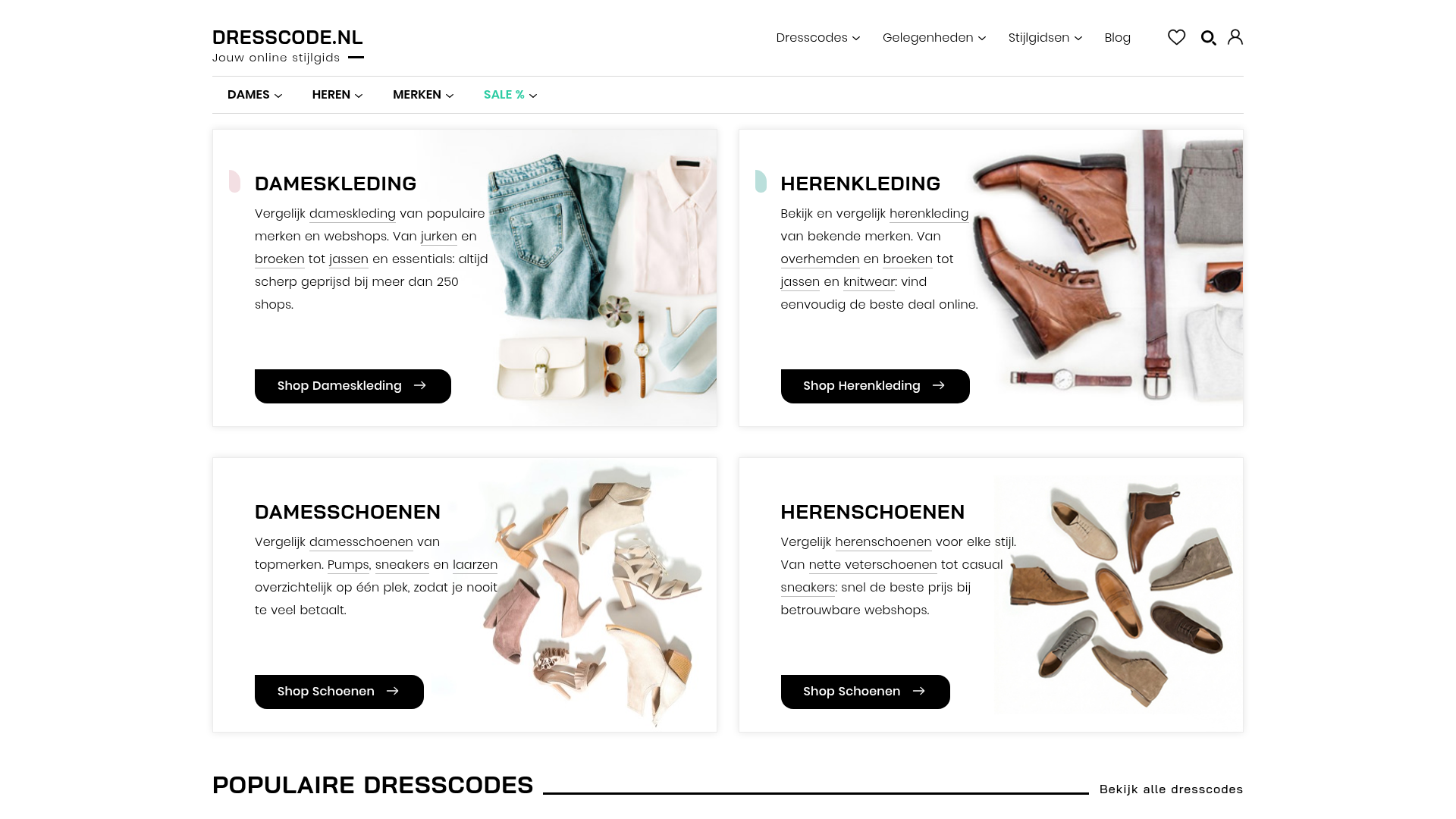 Screenshot van dresscode.nl