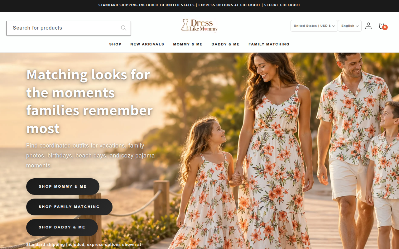 Screenshot van dresslikemommy.com