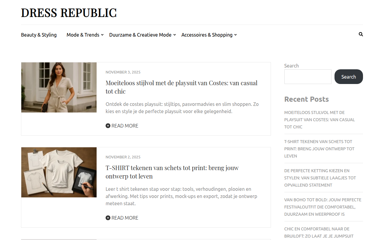 Screenshot van dressrepublic.nl