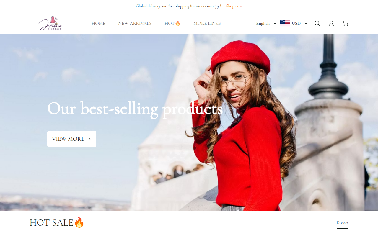 Screenshot van dressupx.com