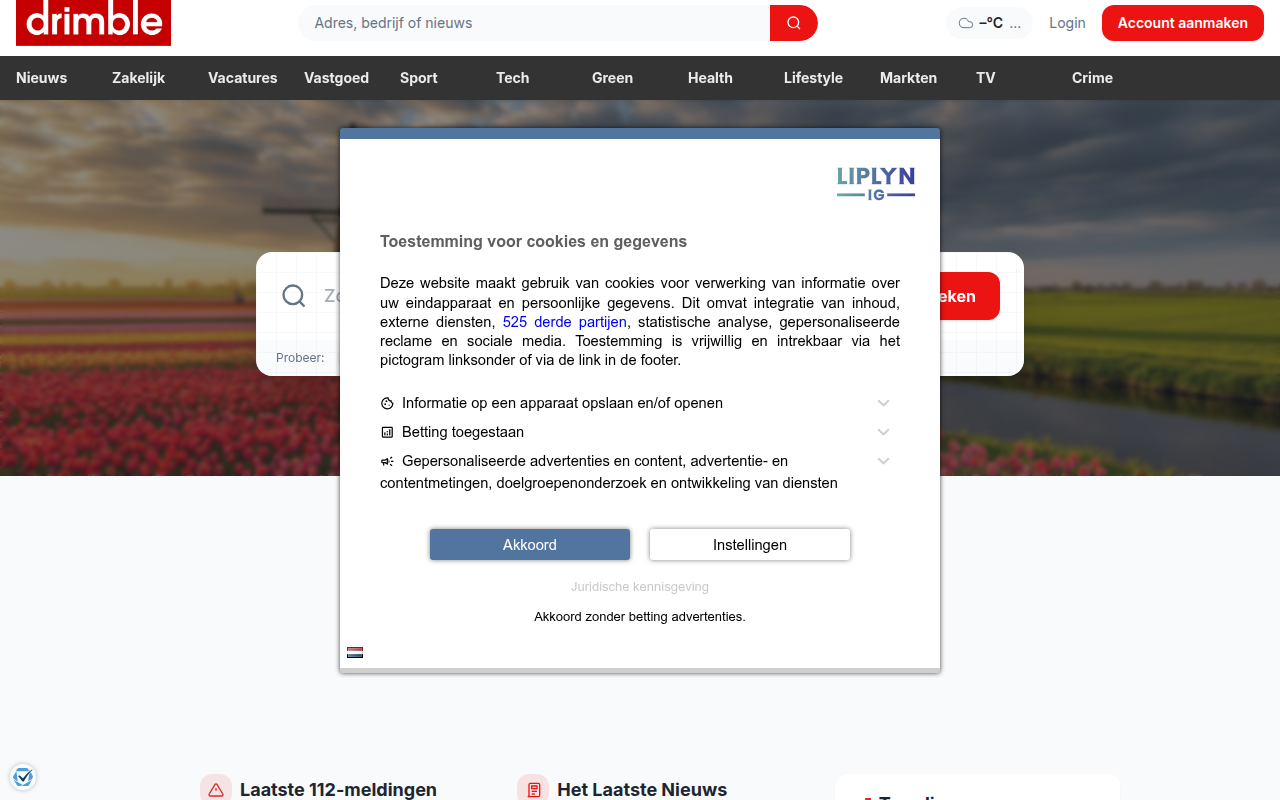 Screenshot van drimble.nl