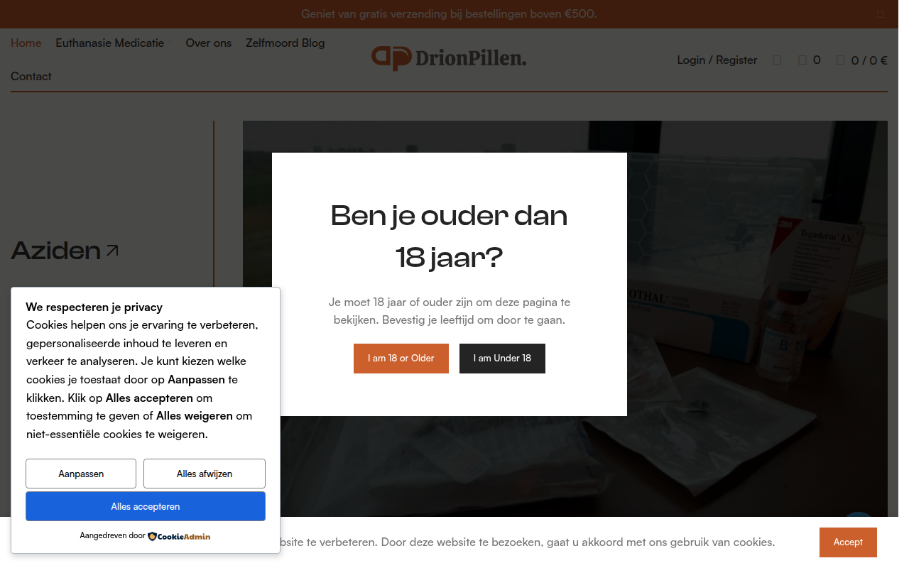 Screenshot van drionpil.com
