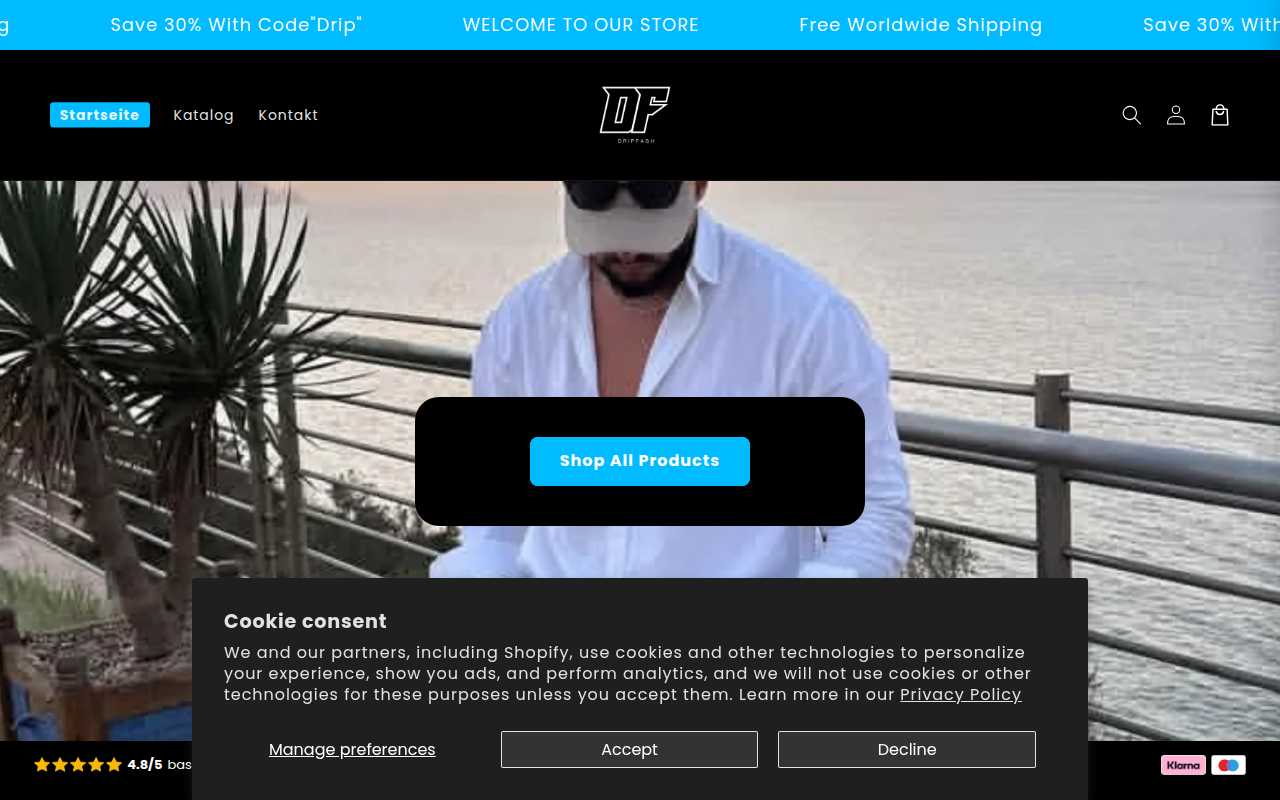 Screenshot van dripfashh.com