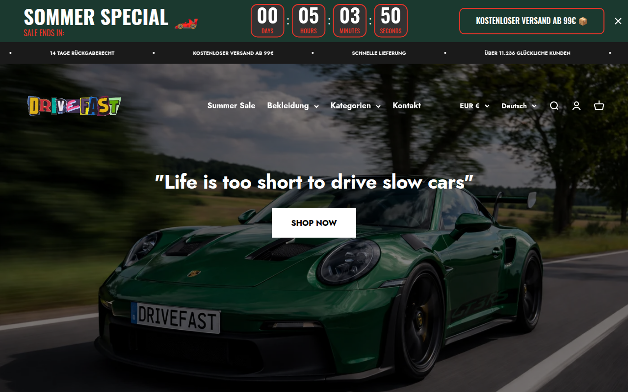 Screenshot van drive-fast.de