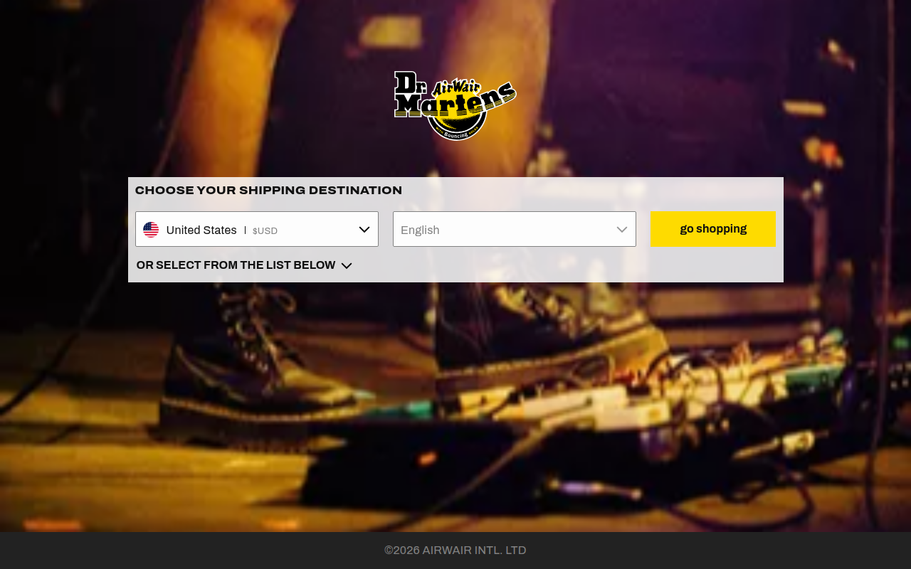 Screenshot van drmartens.com