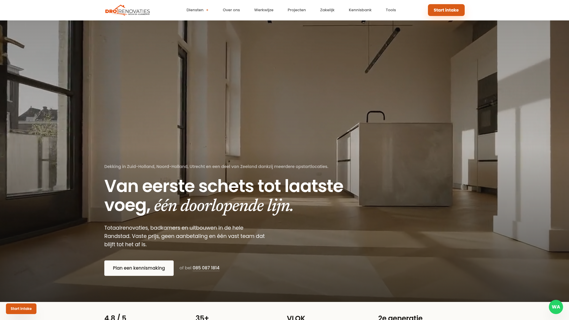 Screenshot van dro-renovaties.nl