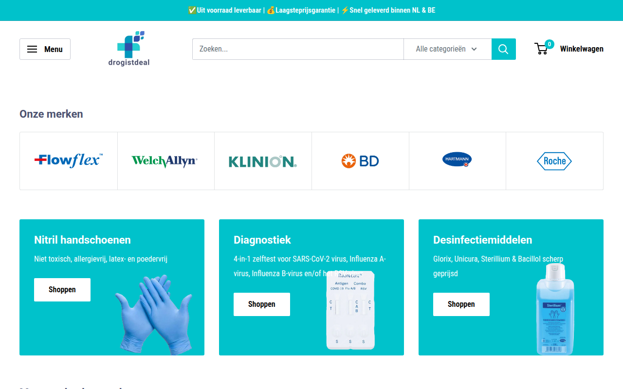 Screenshot van drogistdeal.nl